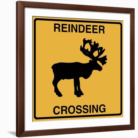 Reindeer Crossing-Tina Lavoie-Framed Giclee Print