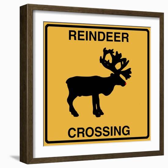 Reindeer Crossing-Tina Lavoie-Framed Giclee Print