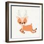 Reindeer Cute Wildlife Icon Vector Isolated Graphic-grmarc-Framed Art Print