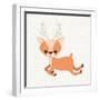 Reindeer Cute Wildlife Icon Vector Isolated Graphic-grmarc-Framed Art Print