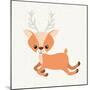 Reindeer Cute Wildlife Icon Vector Isolated Graphic-grmarc-Mounted Art Print