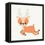 Reindeer Cute Wildlife Icon Vector Isolated Graphic-grmarc-Framed Stretched Canvas