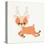 Reindeer Cute Wildlife Icon Vector Isolated Graphic-grmarc-Stretched Canvas