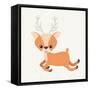 Reindeer Cute Wildlife Icon Vector Isolated Graphic-grmarc-Framed Stretched Canvas