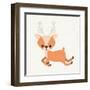 Reindeer Cute Wildlife Icon Vector Isolated Graphic-grmarc-Framed Art Print