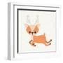 Reindeer Cute Wildlife Icon Vector Isolated Graphic-grmarc-Framed Art Print