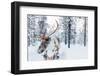 Reindeer in a Winter Forest in Finnish Lapland-BlueOrange Studio-Framed Photographic Print