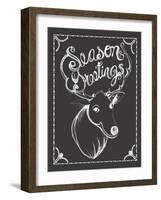 Reindeer in Chalk-Ali Lynne-Framed Giclee Print