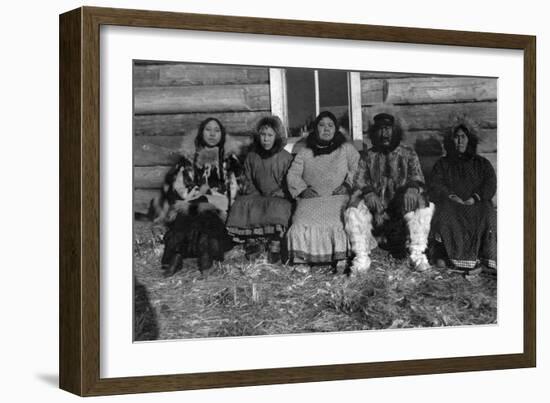 Reindeer Mary and Her Family in Alaska Photograph - Alaska-Lantern Press-Framed Art Print