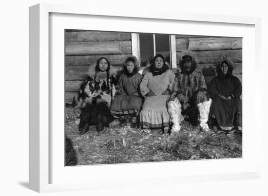 Reindeer Mary and Her Family in Alaska Photograph - Alaska-Lantern Press-Framed Art Print