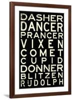 Reindeer Names Holiday-null-Framed Art Print