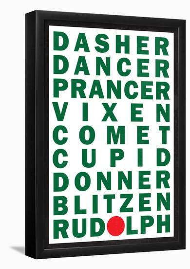 Reindeer Names-null-Framed Poster