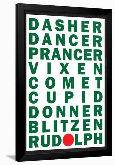 Reindeer Names-null-Framed Poster
