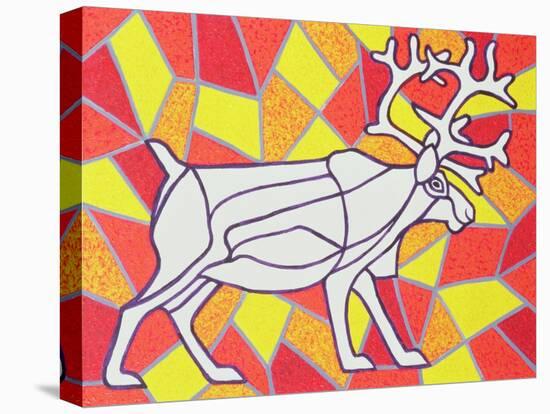 Reindeer on Stained Glass-Pat Scott-Stretched Canvas