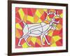 Reindeer on Stained Glass-Pat Scott-Framed Giclee Print