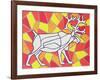 Reindeer on Stained Glass-Pat Scott-Framed Giclee Print