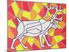 Reindeer on Stained Glass-Pat Scott-Mounted Giclee Print