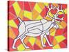 Reindeer on Stained Glass-Pat Scott-Stretched Canvas