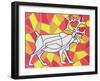 Reindeer on Stained Glass-Pat Scott-Framed Giclee Print