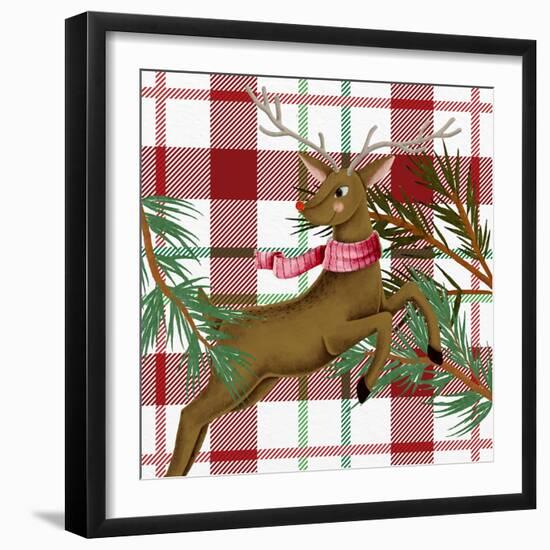 Reindeer Plaid 2-Kim Allen-Framed Art Print