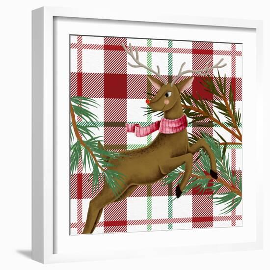 Reindeer Plaid 2-Kim Allen-Framed Art Print