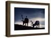 Reindeer reindeer silhouetted against the skyline, Cairngorm National Park, Speyside, Scotland-Laurie Campbell-Framed Photographic Print