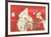 Reindeer, Santa with French Horn-null-Framed Art Print