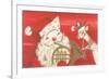 Reindeer, Santa with French Horn-null-Framed Premium Giclee Print