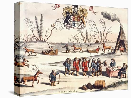 Reindeer Shepherds, Lapland-Joan Blaeu-Stretched Canvas