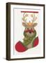 Reindeer Stocking-Beverly Johnston-Framed Giclee Print