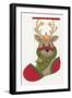Reindeer Stocking-Beverly Johnston-Framed Giclee Print