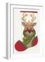 Reindeer Stocking-Beverly Johnston-Framed Giclee Print