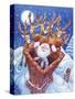 Reindeer Watch Santa Slide Down Chimney-Bill Bell-Stretched Canvas