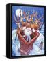 Reindeer Watch Santa Slide Down Chimney-Bill Bell-Framed Stretched Canvas