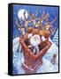 Reindeer Watch Santa Slide Down Chimney-Bill Bell-Framed Stretched Canvas