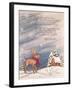 Reindeer Wearing Scarf in Front of Snow Covered Home with a Mark Johnston Poem Above-Beverly Johnston-Framed Giclee Print