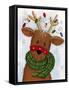 Reindeer with Lights-Beverly Johnston-Framed Stretched Canvas