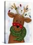 Reindeer with Lights-Beverly Johnston-Stretched Canvas