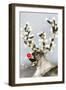Reindeer with Snow, Red Nose and Lights on Antlers-null-Framed Photographic Print