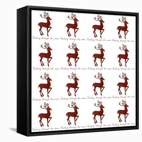 Reindeer Wrap-Erin Clark-Framed Stretched Canvas