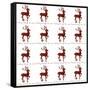 Reindeer Wrap-Erin Clark-Framed Stretched Canvas