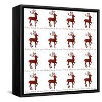 Reindeer Wrap-Erin Clark-Framed Stretched Canvas