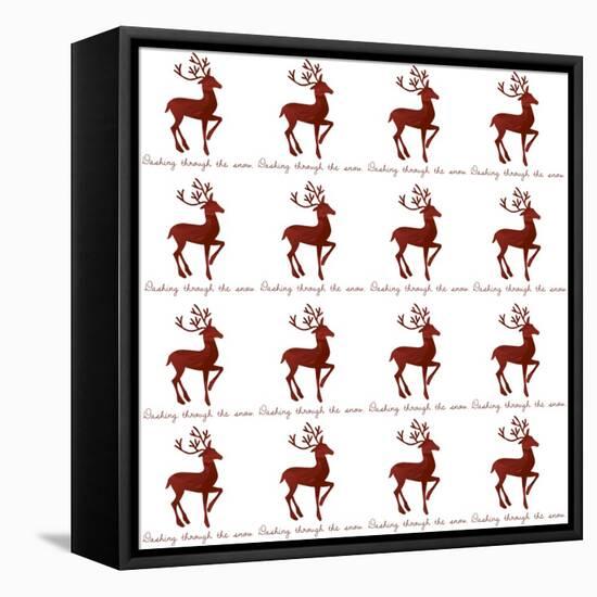 Reindeer Wrap-Erin Clark-Framed Stretched Canvas