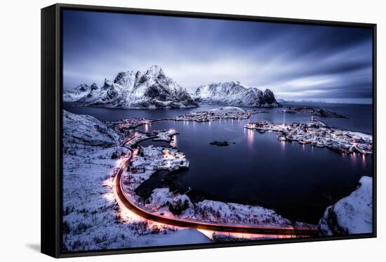 Reine Blue Hour-Javier de la-Framed Stretched Canvas