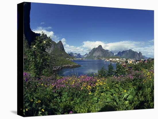 Reine Lofoten in Summer, Nominated Norway's Most Beautiful Village, Lofoten Islands, Norway-Dominic Harcourt-webster-Stretched Canvas