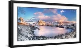 Reine, Lofoten Islands, Norway; Panoramic Photo of Reine-ClickAlps-Framed Photographic Print