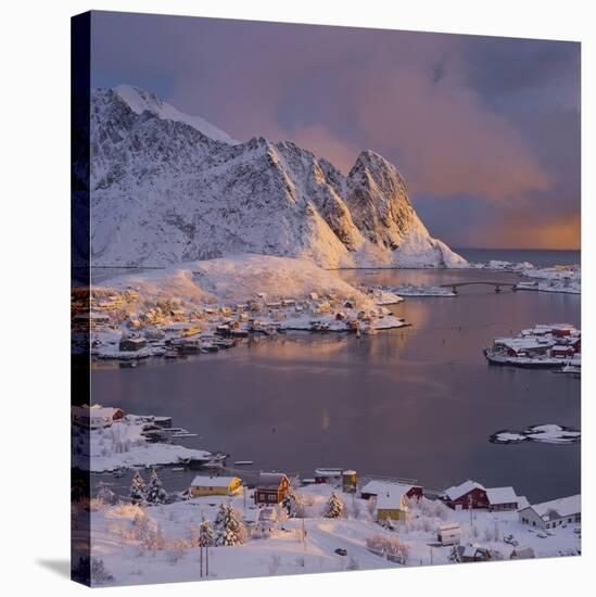 Reine' (Village), Lilandstinden, Moskenesoya (Island), Lofoten, 'Nordland' (County), Norway-Rainer Mirau-Stretched Canvas