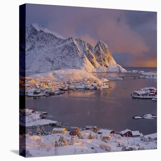 Reine' (Village), Lilandstinden, Moskenesoya (Island), Lofoten, 'Nordland' (County), Norway-Rainer Mirau-Stretched Canvas