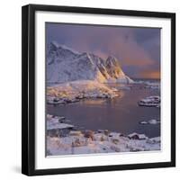 Reine' (Village), Lilandstinden, Moskenesoya (Island), Lofoten, 'Nordland' (County), Norway-Rainer Mirau-Framed Photographic Print