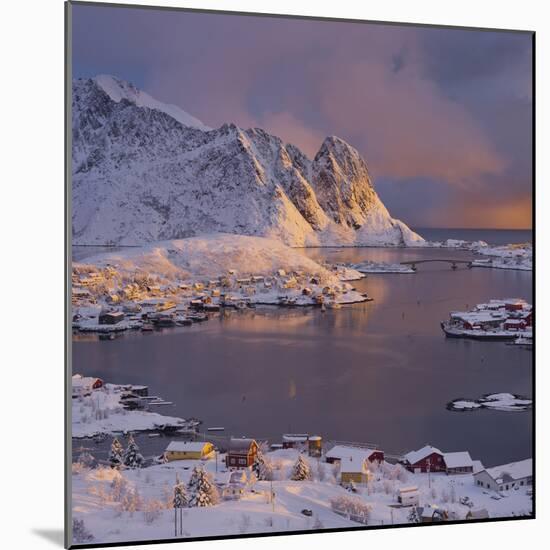 Reine' (Village), Lilandstinden, Moskenesoya (Island), Lofoten, 'Nordland' (County), Norway-Rainer Mirau-Mounted Photographic Print